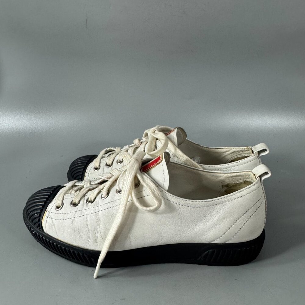 Prada Sport White Leather Cap Toe Lace Up Sneakers Size 35 1/2 - Picture 5 of 13
